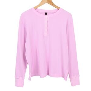 American Giant Women's Thermal Henley Pirouette Pink Size Small NWOT